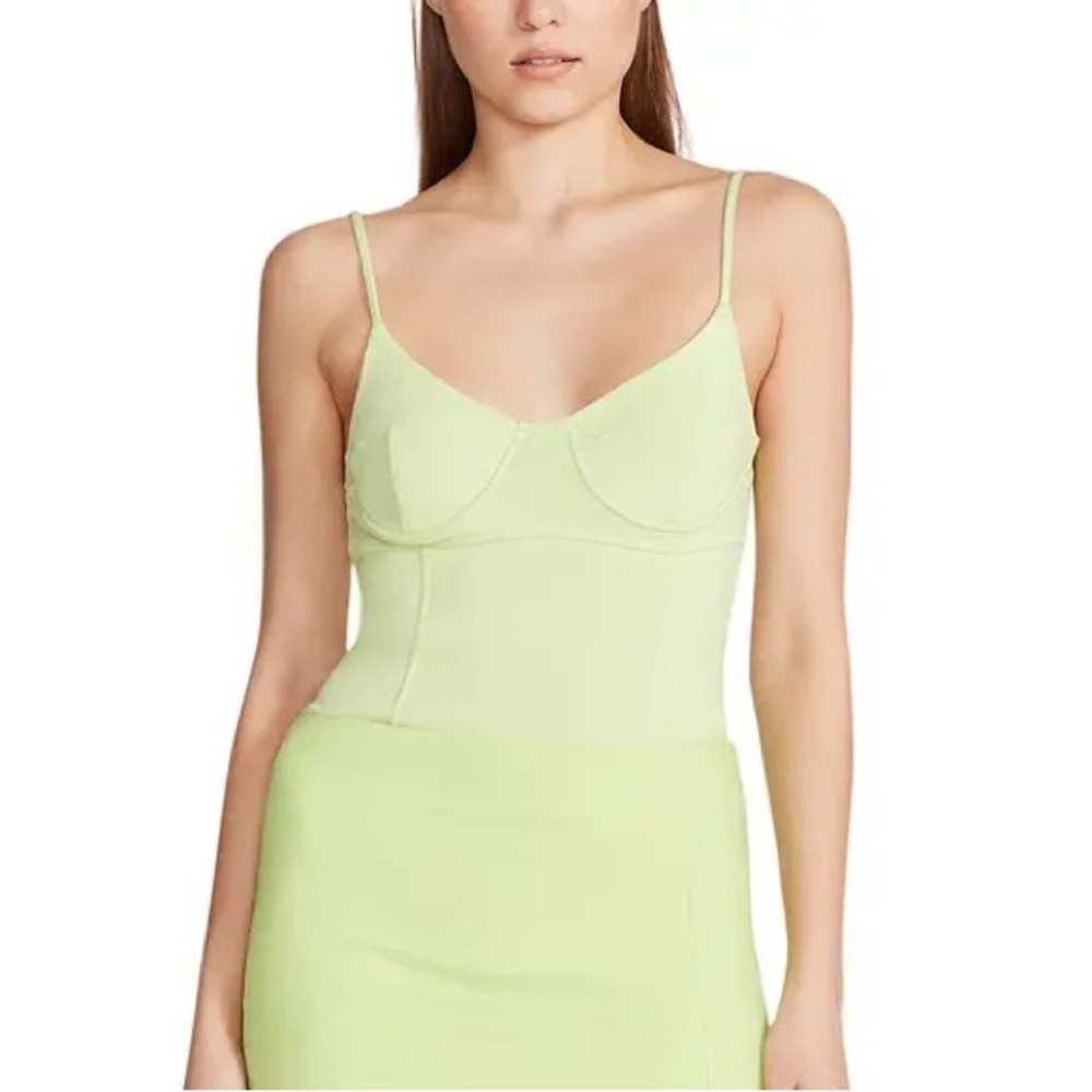 Steve Madden Dory Bodysuit -Line Green Corset Style Tank Top
